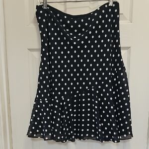 Chaps Blue and White Mini Skater Skirt